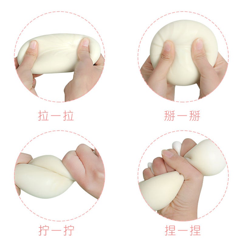 Large Simulation Bun Squishy Toy with Steamer Basket - Image 2