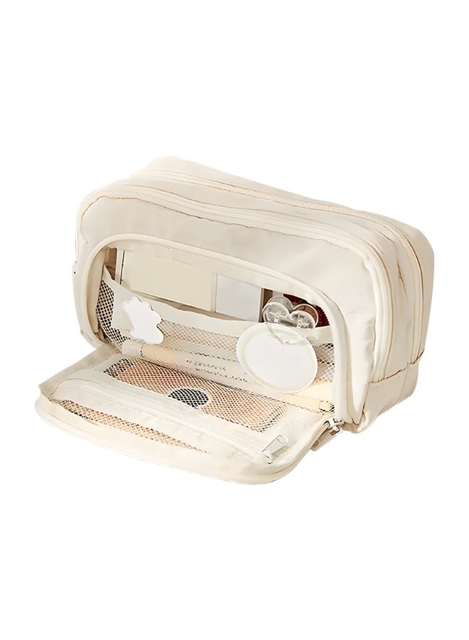 Loquat Practical Pencil Case, Large Capacity Stationery Case, With Zipper Compartments, Suitable For Organizing Erasers, Pencils And Small Accessories - Image 1