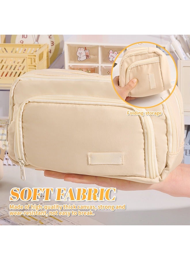 Loquat Practical Pencil Case, Large Capacity Stationery Case, With Zipper Compartments, Suitable For Organizing Erasers, Pencils And Small Accessories - Image 4