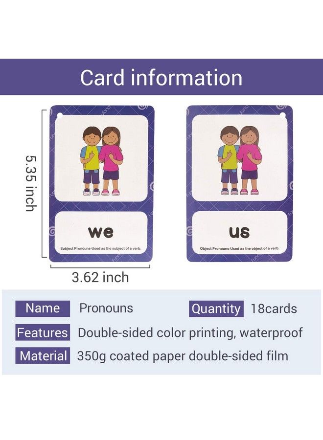 Personal Pronouns Flashcards Pocket Card Grammar Learning Building Vocabulary Homeschool Kindergarten Supplies - Image 3