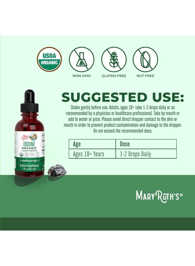 MaryRuth's Organic Iodine Liquid Drops Unflavored 1 fl oz (30 ml) - Image 3