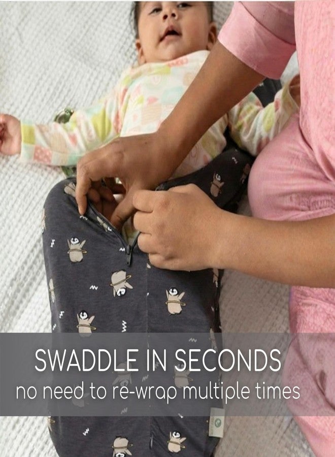 Cocoon Care 0.5 TOG Knitted Bamboo Cotton Arms Up Swaddle Sleeping Pod for Baby | Sleep Sack | Sleeping Bag for New Born Baby | 1-3 M | Penguin - Image 5