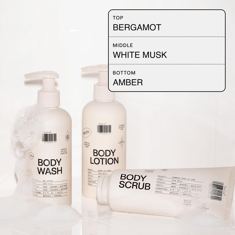 DedCool Body Wash | Xtra Milk | Shea Butter, Aloe & Snow Mushroom | Hydrating, Non-Toxic, Vegan | Bergamot, White Musk & Amber | 8.5 fl oz - Image 3