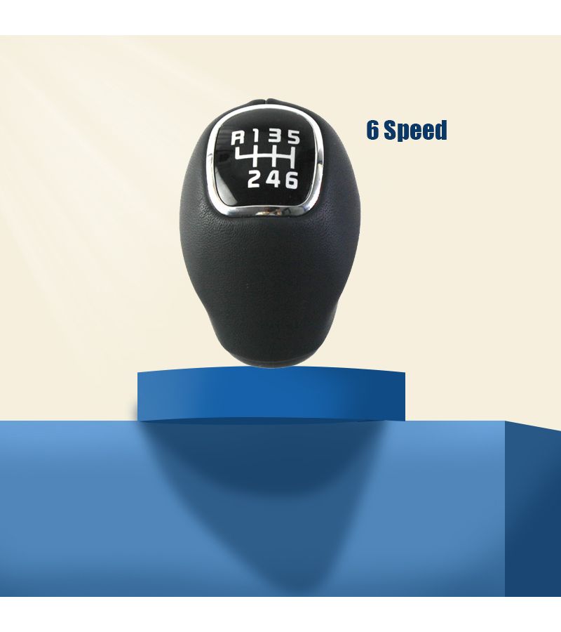 Luxury Upgraded PU Leather 6 Speed Gear Shift Knob Manual Gear Lever Handle With Plated Edge For Kia Sportage RIO 2012 2017 Hyundai Veloster 2016 Car - Image 2