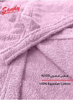 Sandy Sandy Kids Bathrobe with Hood, 100% Cotton Highly Absorbent, Unisex Plush Robe, Made in Egypt, Size XS, Light Pink  - Image 3