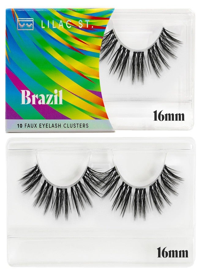 Lilac St. Lilac St - Brazil Dramatic Faux Eyelash Clusters (16mm) - Dense & Distinctive Look - DIY Lash Extension Wisps - Lightweight & Lifelike - Lasts 10 Days - Korean Silk - Cruelty Free, Vegan - 10 Lashes - Image 1