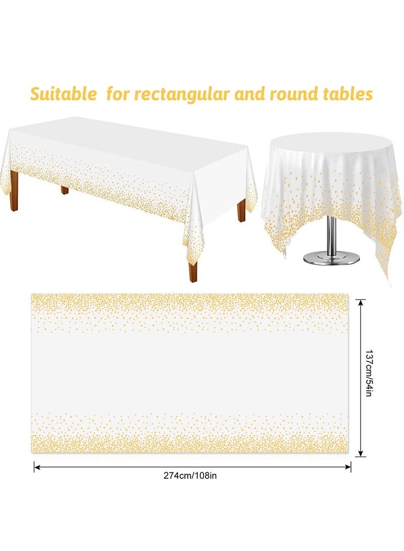 2 pack disposable tablecloth 54"x108" disposable rectangular plastic table cloth waterproof party table cover  - Image 1