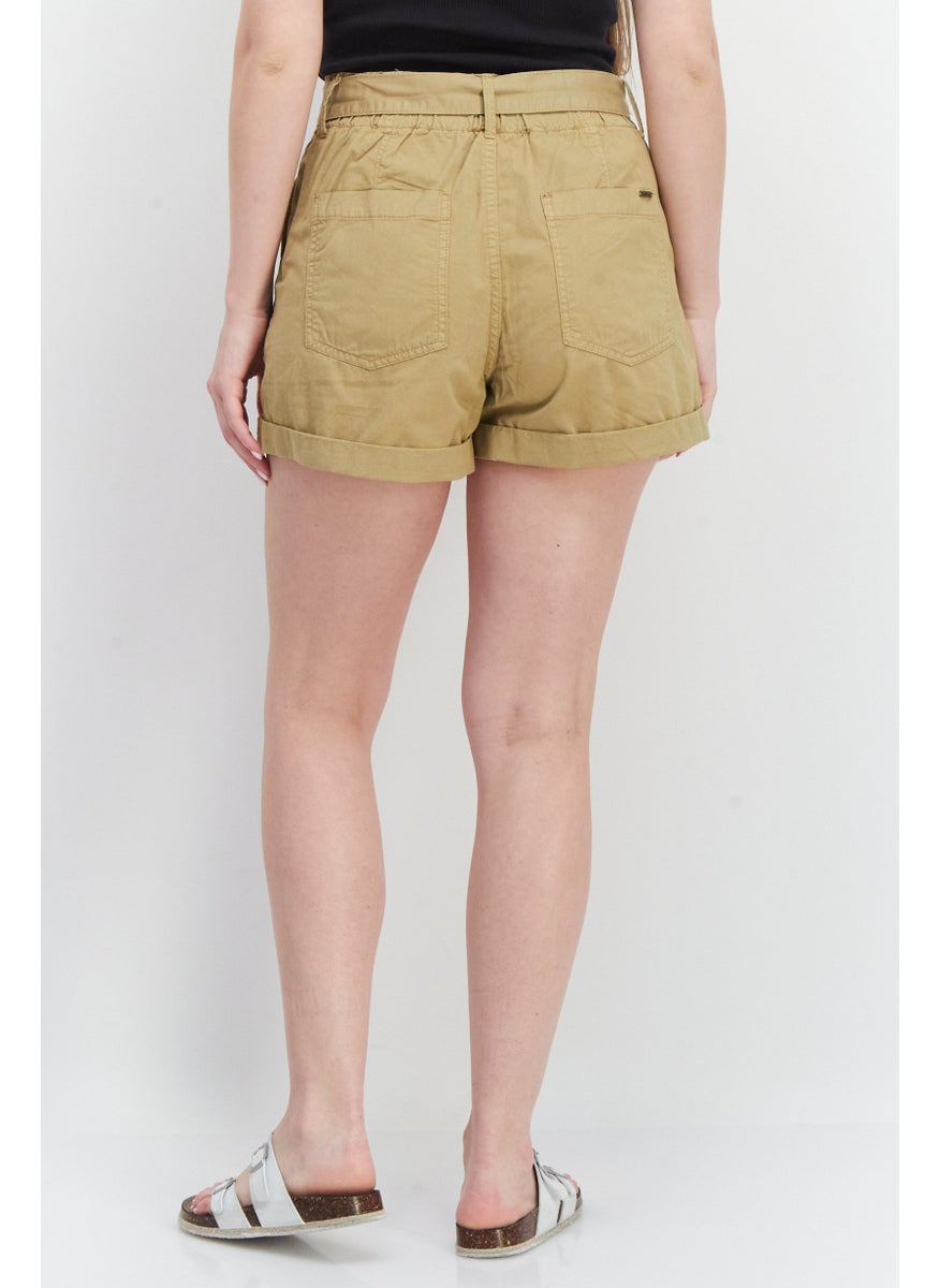 Pepe Jeans Women Hight Waist Belted Short, Brown  - Image 2