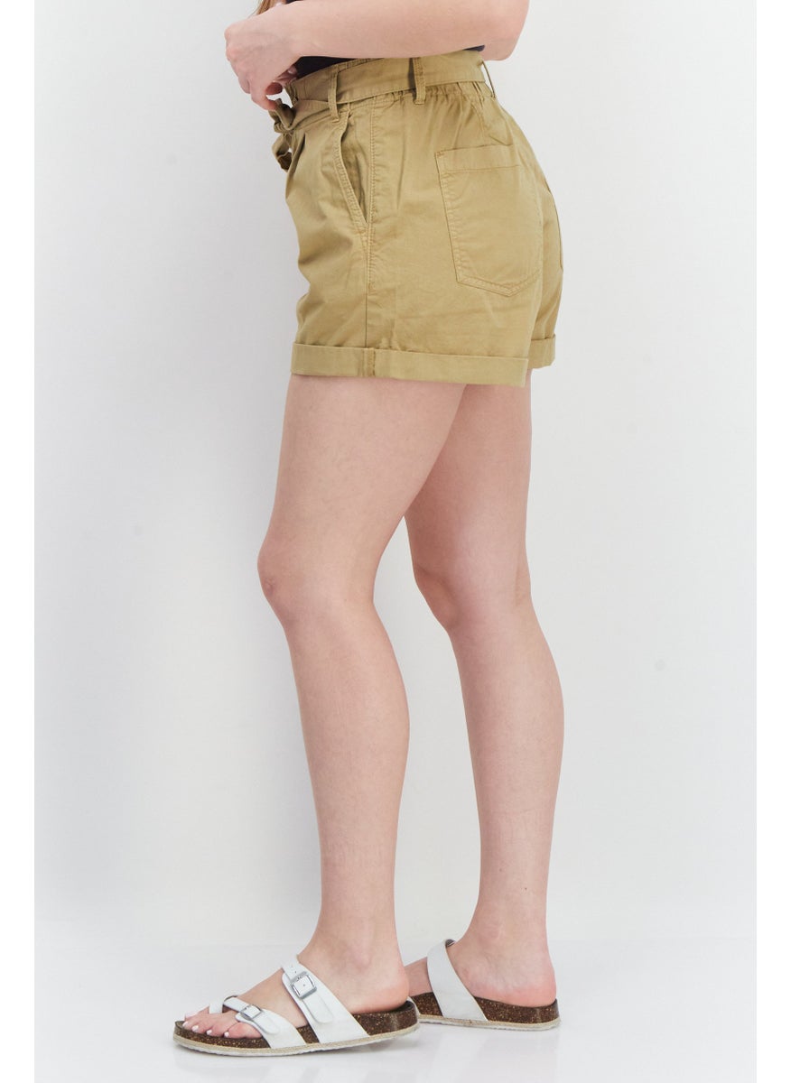 Pepe Jeans Women Hight Waist Belted Short, Brown  - Image 4