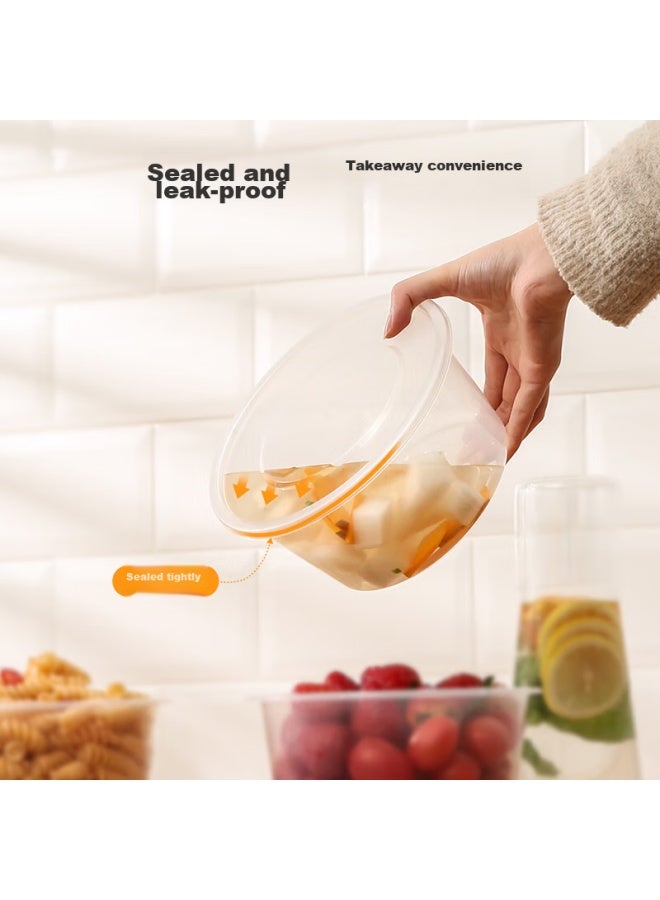 Maryya Meili Ya Disposable Round Food Containers, 1000ml*20 Sets, Takeaway Bowls, Thickened With Lids, Microwave Safe - Image 2