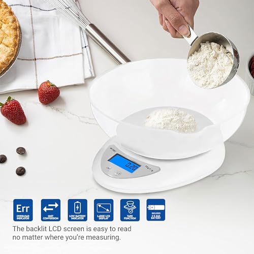 Ant Esports AEKS200 Kitchen Weighing Machine with Bowl, Weighing Scale for Fitness, Shop,Home Baking/Cooking with Large LCD Display,Tare Function,Over Load Indicator,Weigh Upto 5Kgs,30 Months Warranty - Image 4