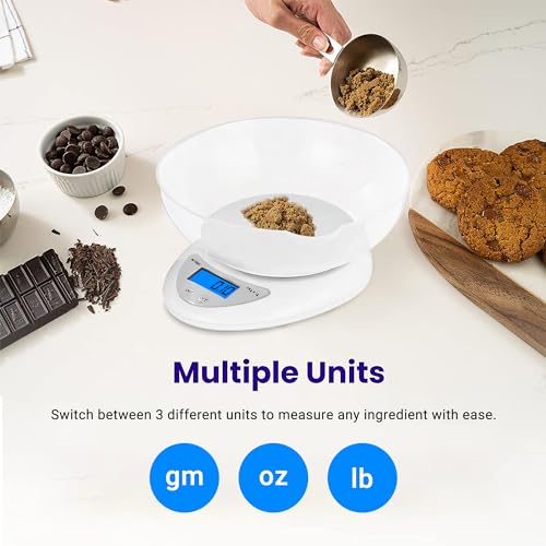 Ant Esports AEKS200 Kitchen Weighing Machine with Bowl, Weighing Scale for Fitness, Shop,Home Baking/Cooking with Large LCD Display,Tare Function,Over Load Indicator,Weigh Upto 5Kgs,30 Months Warranty - Image 2
