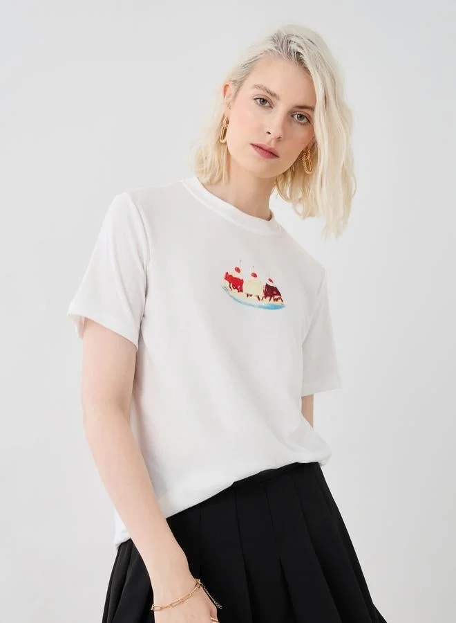 Take Two Take Two Graphic Print Round Neck T-Shirt