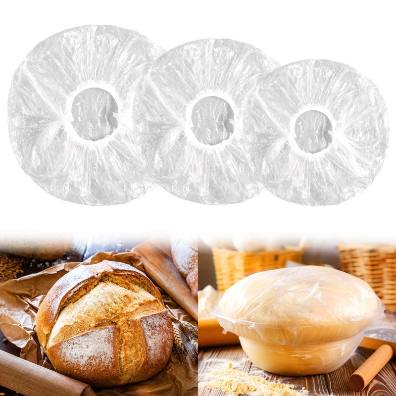 Mity Rain 100PCS Bowl Covers for Bread Proofing, Reusable Elastic Sourdough Bread Baking Supplies, Plastic Bowl Covers for Bread Rising, Stretchable Plastic Wrap for Storage Containers - Image 1