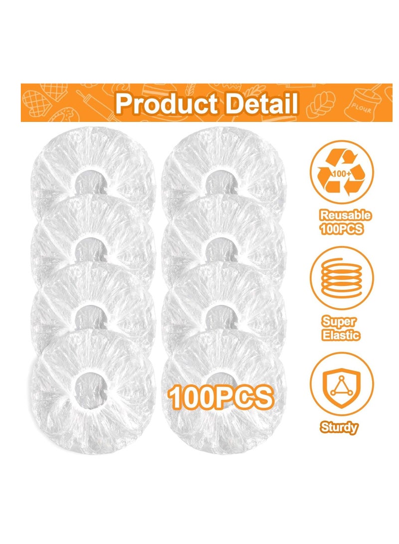 Mity Rain 100PCS Bowl Covers for Bread Proofing, Reusable Elastic Sourdough Bread Baking Supplies, Plastic Bowl Covers for Bread Rising, Stretchable Plastic Wrap for Storage Containers  - Image 2