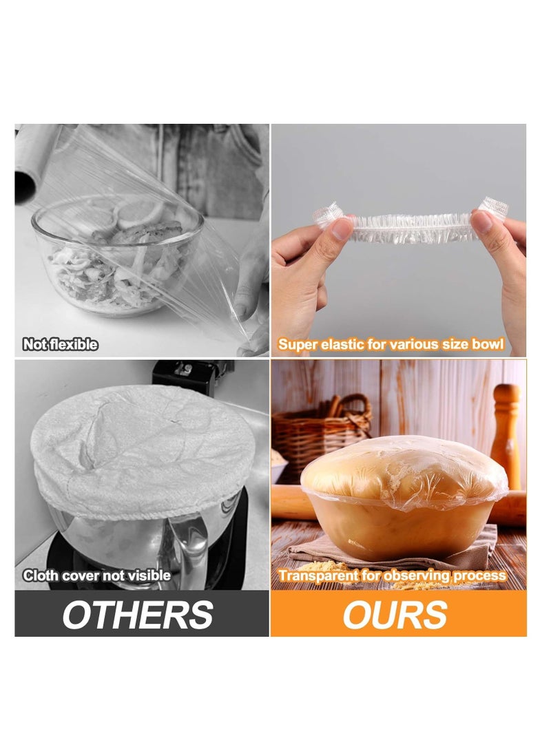Mity Rain 100PCS Bowl Covers for Bread Proofing, Reusable Elastic Sourdough Bread Baking Supplies, Plastic Bowl Covers for Bread Rising, Stretchable Plastic Wrap for Storage Containers  - Image 3
