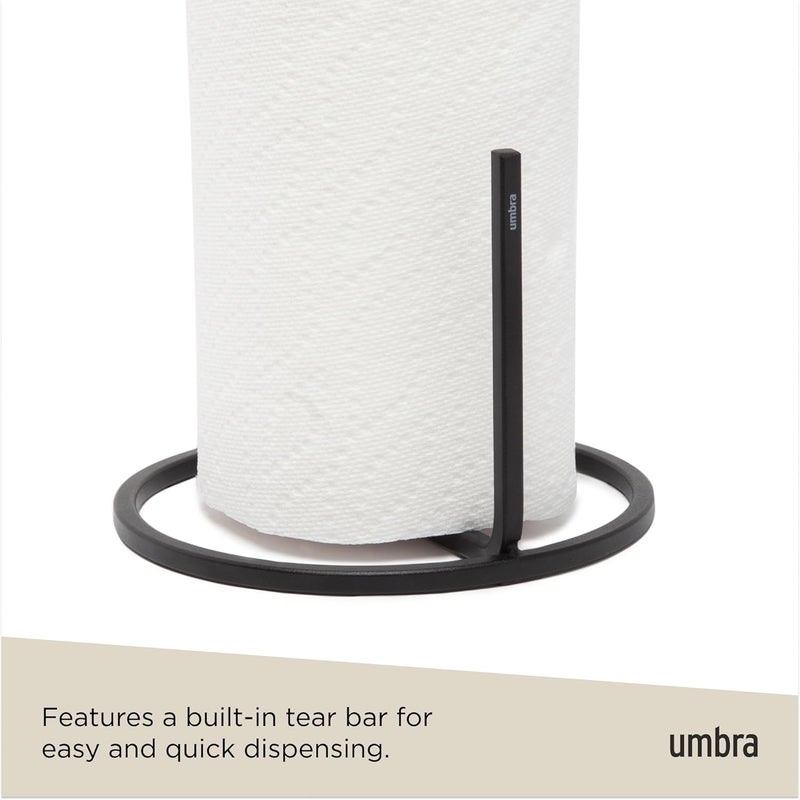 UMBRA Squire Free-Standing Paper Towel Holder for Kitchen or Bathroom, Modern Metal Design Looks Like Cast Iron, Black - Image 4