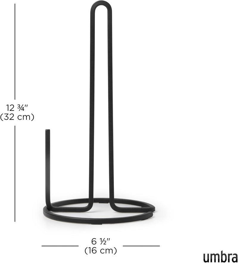 UMBRA Squire Free-Standing Paper Towel Holder for Kitchen or Bathroom, Modern Metal Design Looks Like Cast Iron, Black - Image 2