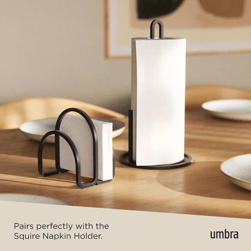 UMBRA Squire Free-Standing Paper Towel Holder for Kitchen or Bathroom, Modern Metal Design Looks Like Cast Iron, Black - Image 5
