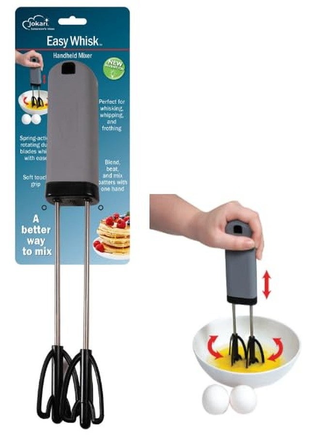 Jokari Easy Whisk One-Handed Mixer for Simple Whisking for Cooks of Any Age. Press and Beat Technology with Dual Beaters to Mix, Stir and Blend Ingredients Quickly. Great for Kids, Adults and Seniors - Image 1