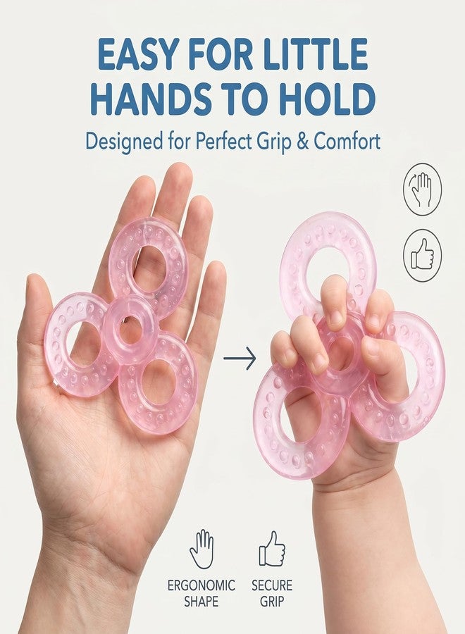 NVS KIDS Baby Water Teether Toys – BPA-Free Cooling Teething Ring for Infants 3+ Months, Soothing Gum Relief, Easy Grip Soft Silicone Teether, Safe Non-Toxic Baby Teething Toy - Image 3