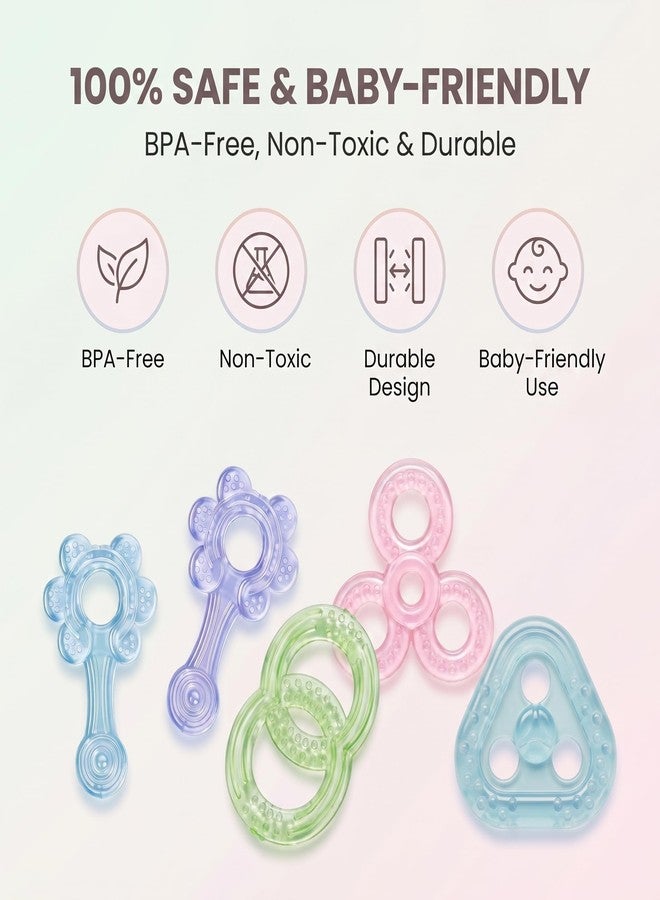 NVS KIDS Baby Water Teether Toys – BPA-Free Cooling Teething Ring for Infants 3+ Months, Soothing Gum Relief, Easy Grip Soft Silicone Teether, Safe Non-Toxic Baby Teething Toy - Image 2
