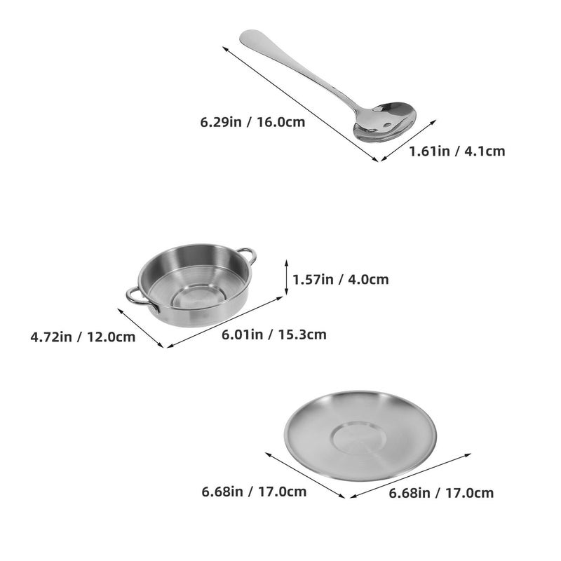 Stainless Steel Dessert Bowls with Handles 3pcs Set Silver Ice Cream Serving Bowls for Home Outdoor - Image 3