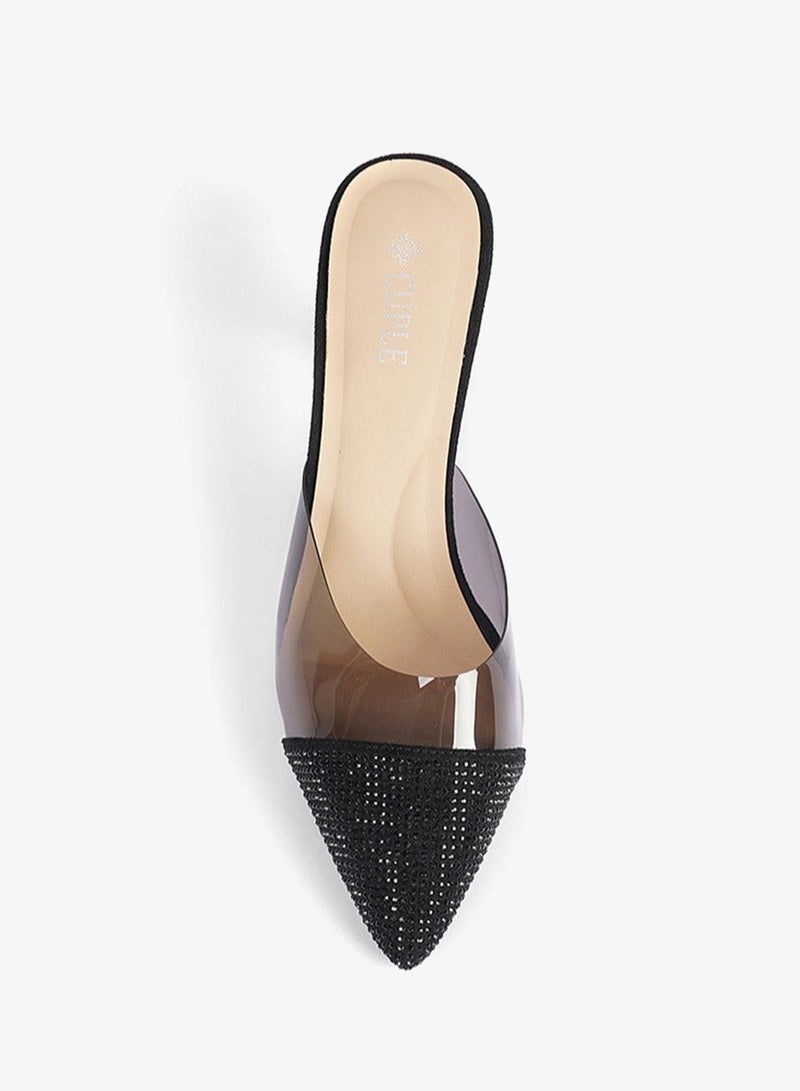 Cuple Transparent Embellished Mule Heel - Image 3