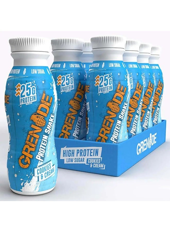 جريناد جرينيد، مشروب جاهز للشرب، مخفوق غني بالبروتين - كوكيز وكريمة (8 × 330 مل) - Image 1