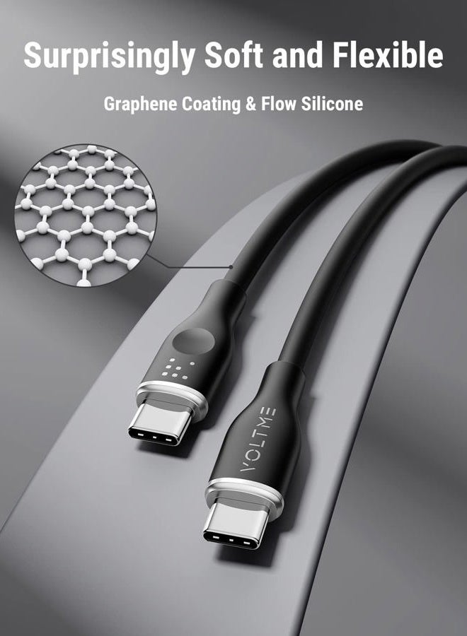 VOLTME USB C Cable, 60W USB C to USB C Cable 3.3ft, USB 2.0 Type C Charging Cable Fast Charge Cord for MacBook Pro 2020, iPad Pro 2020, iPad Air 4/5, MacBook Air 2020, Galaxy S21, Switch (Black) - Image 2