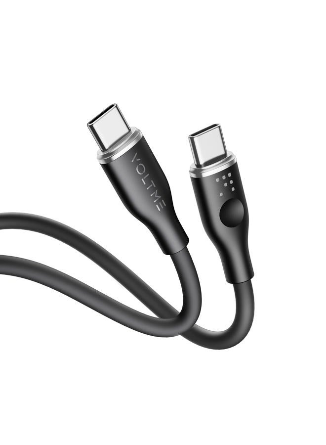 VOLTME USB C Cable, 60W USB C to USB C Cable 3.3ft, USB 2.0 Type C Charging Cable Fast Charge Cord for MacBook Pro 2020, iPad Pro 2020, iPad Air 4/5, MacBook Air 2020, Galaxy S21, Switch (Black) - Image 1