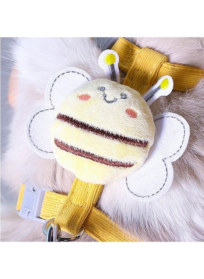 1 piece  Cat Harness and Leash Set for Outdoor Travel Walking Escape Proof Soft Safe Adjustable Kitten Puppy Small Strap Kitty Cute Bee Wings Yellow - Image 3