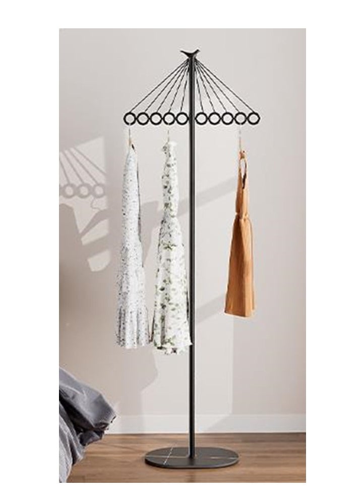 Golden Iron Coat Stand with 10 Holes, Clothes Rack Can Hang Clothes on the Floor for Easy Assembly, Coats, Sweaters, Pants, Shirts, T-shirts, Skirts, for Entrances, Corridors, Bedrooms, Offices  - Image 1