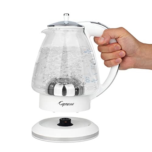 Capresso H2O Glass Kettle, 240.02, White and polished chrome, 48 ounces - Image 3
