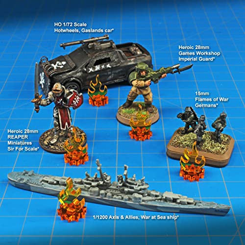 LITKO علامة اللهب LITKO | مؤشر النار | تأثير التعويذة | جحيم | متوافق مع Dungeons & Dragons و Warhammer 40k و Bolt Action وألعاب الحرب الأخرى (لهب أصفر وقاعدة كهرمانية، مصغر) - Image 5
