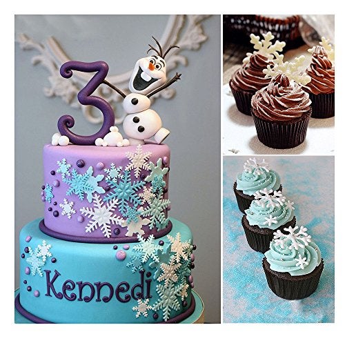 ilauke 6PCS Snowflake Cookie Cutters Decorating Fondant Embossing Tool Christmas Cookie Cutters Snowflake Plunger Cake Cutter - Image 3