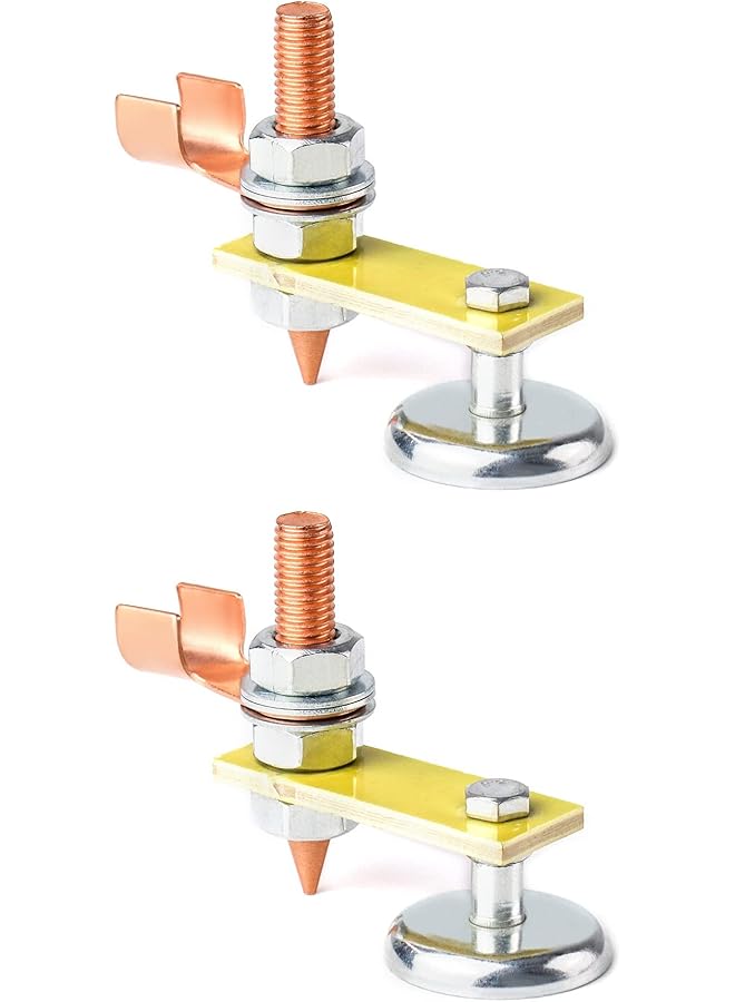 erorex Welding Magnetic Ground Clamp Welding Magnet Head Copper Tail Welding Support Tool Upgrade Magnetic Welding Support Ground Clamp Tools Welding Magnet Head Strong Magnetism Large Suction 2 Pack - Image 1