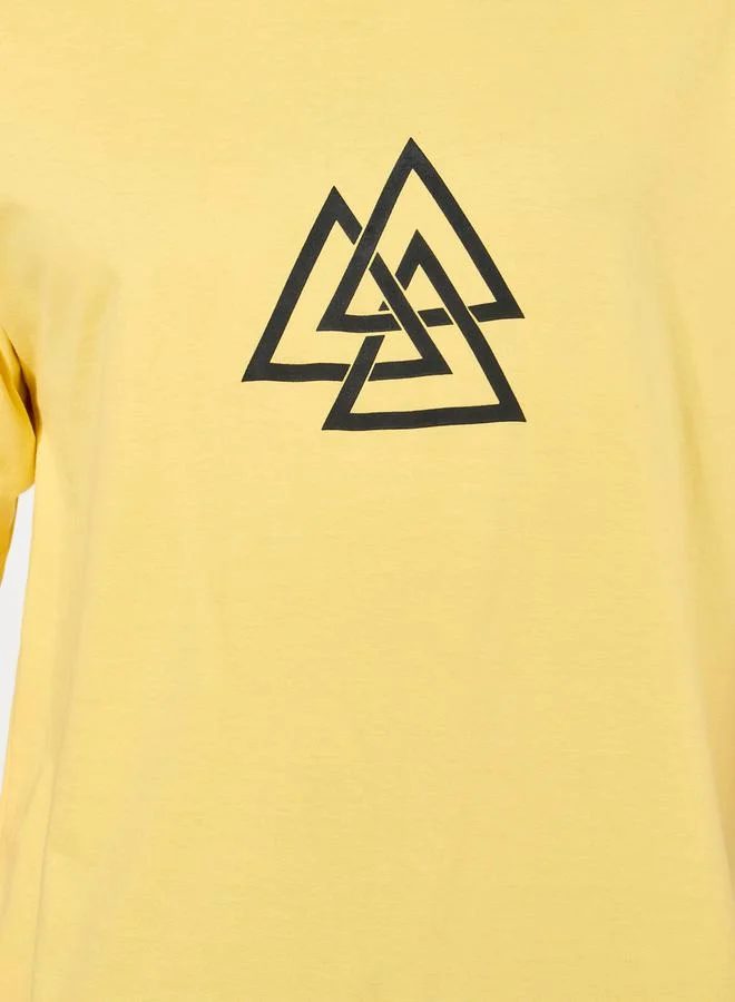 ستايلي HD Minimal Print Compact Jersey Oversized T-Shirt