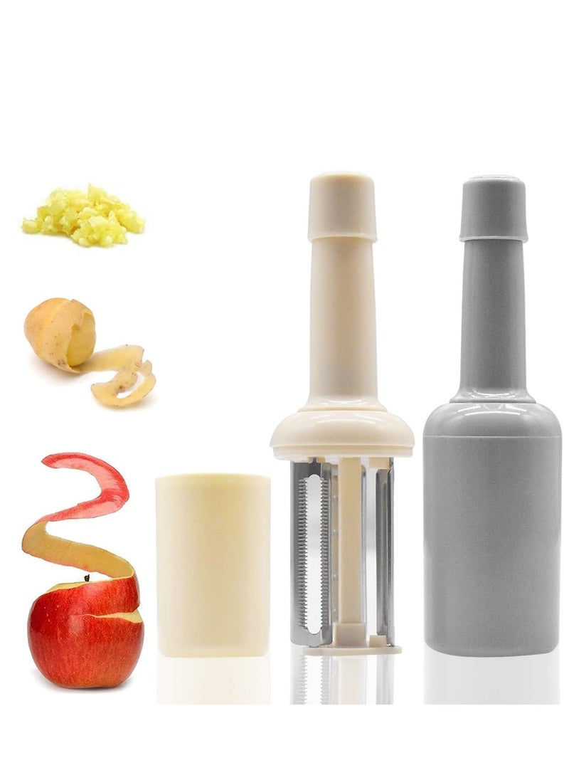 SYOSI 4 in 1vegetable Peeler Stainless Steel, 2 Pcs Fruit Peeler Professional Multifunction, Potato Grater Peeling Knife  with Plastic Handle for Making Delicious Salads Vegetarian Noodles Fruit Scraper  - Image 1