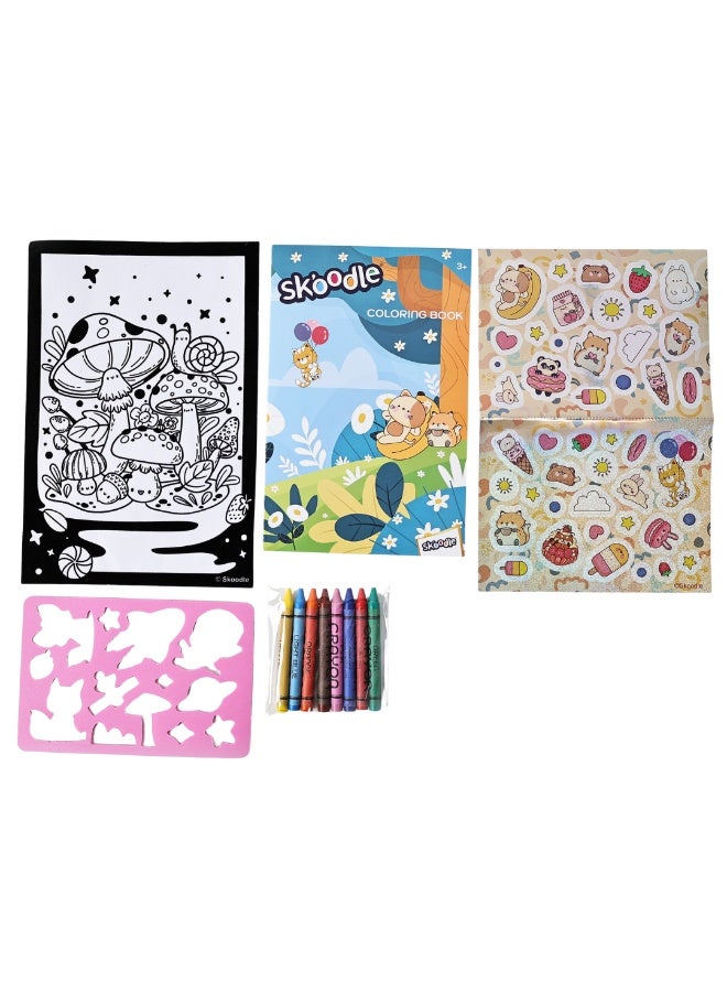 SKOODLE XL Play Pack Grab & Go | Coloring Fun Activity | Stencil, Poster, Stickers Kit | Educational & Learning Toy | Age 3+ - Image 2