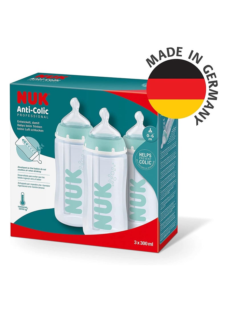 نوك مجموعة زجاجات PP الاحترافية المضادة للمغص 300 مل × 3 - Image 2