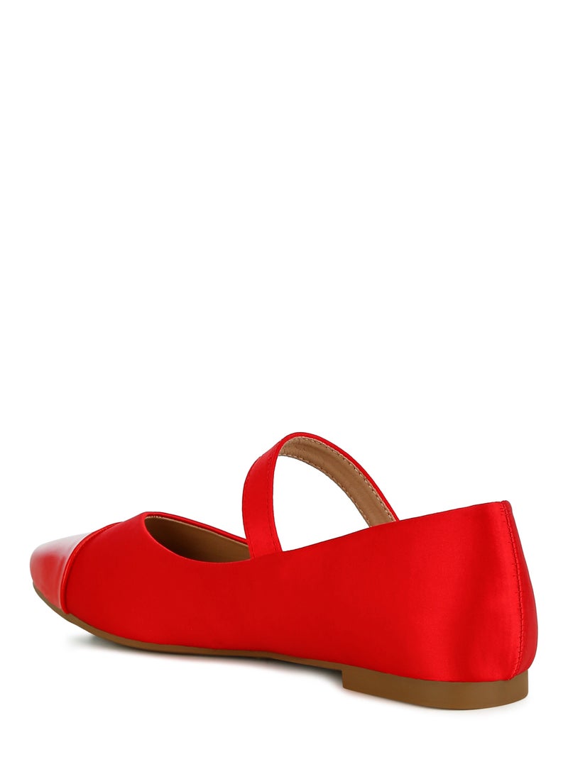London Rag Red Patent Toe Cap Satin Mary Jane  - Image 3