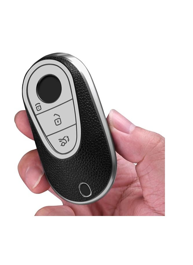 OUYoo OUYoo Car Key Case for Mercedes Benz, Key Case Cover for Mercedes Benz C S Class W206 W223 2020UP, Key Case Protective Accessory,Bring a key chain.(Green)  - Image 3