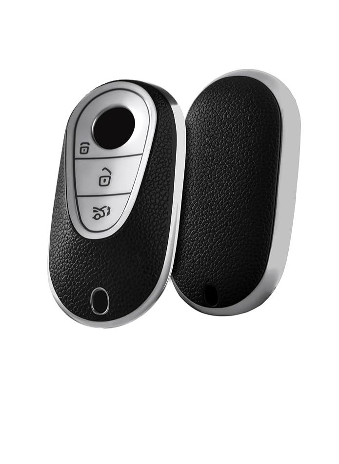 OUYoo OUYoo Car Key Case for Mercedes Benz, Key Case Cover for Mercedes Benz C S Class W206 W223 2020UP, Key Case Protective Accessory,Bring a key chain.(Green)  - Image 5