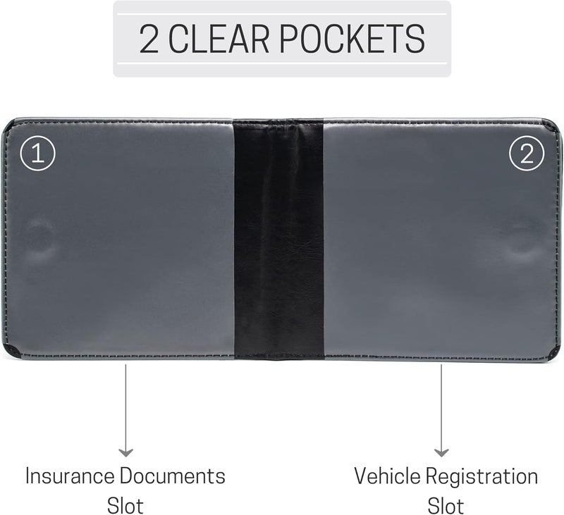 CANOPUS Car Registration and Insurance Holder, Magnetic Closure, Embossed Card Document Holder, Vehicle Glove Box Organizer, Wallet for Auto, SUV, Motorcycle, Truck, Waterproof, Truck Model - Image 3