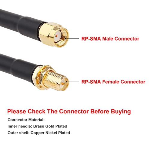 XRDS -RF 25ft RP-SMA Male to RP-SMA Female Coax Cable, XRDS -RF RG58 RP-SMA WiFi Antenna Extension Coax Cable for WiFi LAN Router Wireless Network Card Adapte - Image 2