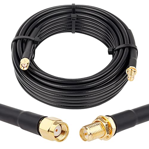 XRDS -RF 25ft RP-SMA Male to RP-SMA Female Coax Cable, XRDS -RF RG58 RP-SMA WiFi Antenna Extension Coax Cable for WiFi LAN Router Wireless Network Card Adapte - Image 1
