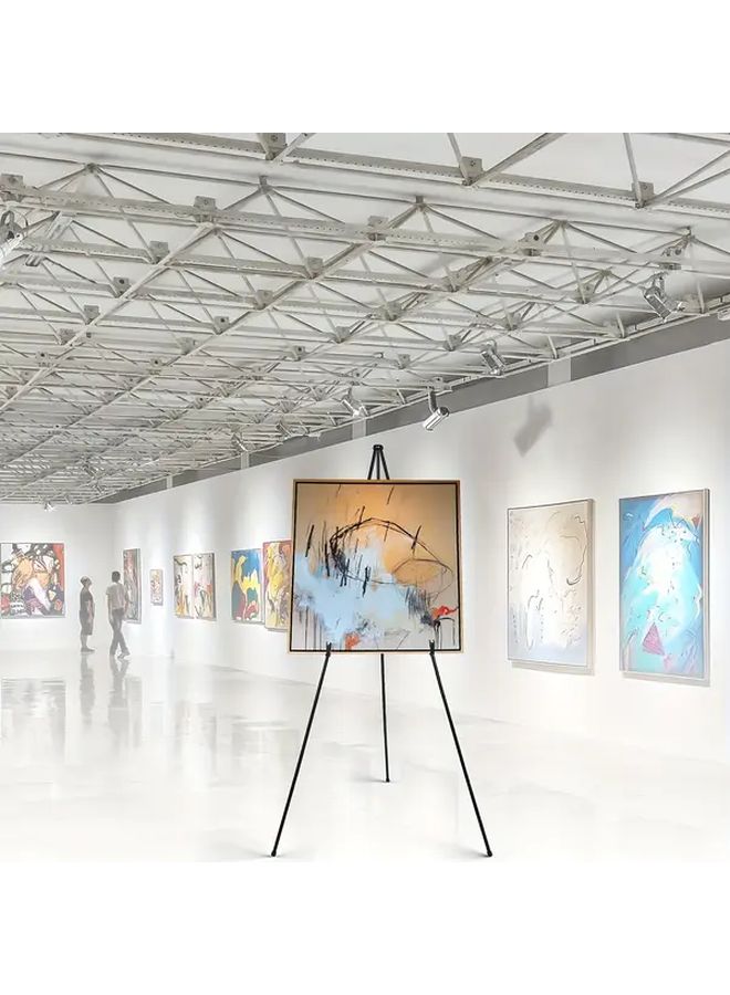 White Portable 63 Inch Foldable Display Stand Adjustable Height Tripod Easel - Image 5