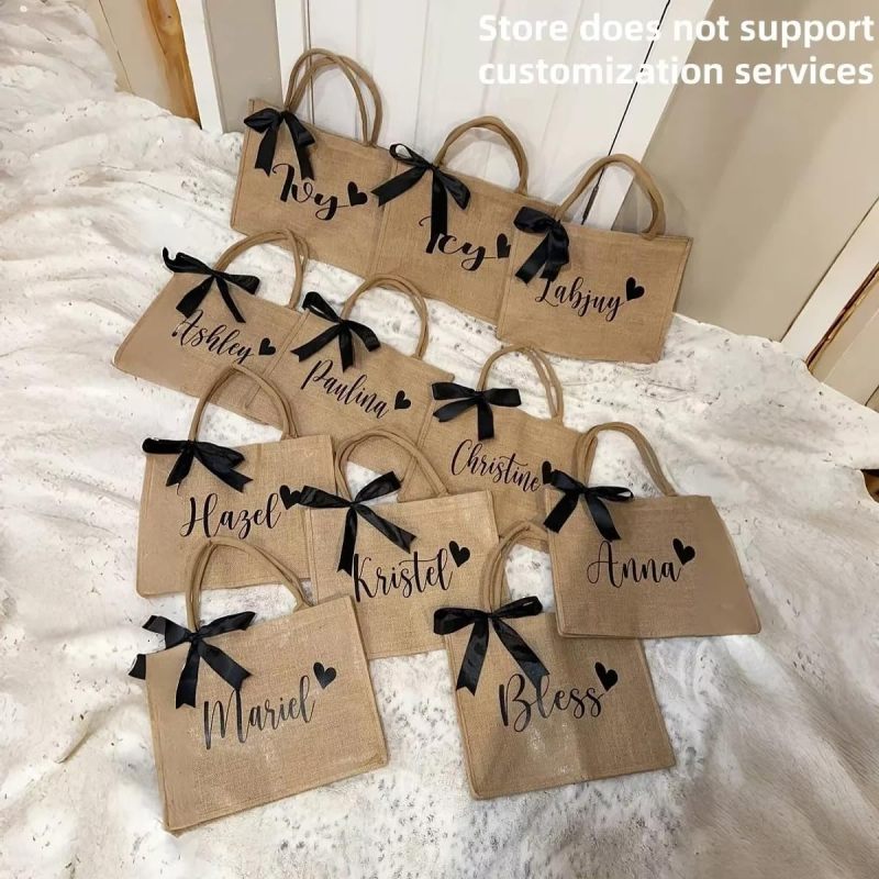 Reusable Wedding Gift Bags 33x24x12cm Personalizable Blank Jute - Durable Waterproof Eco-Friendly Wedding Favor Bags for Wedding Parties Bachelorette Events Beach Celebrations - Image 2