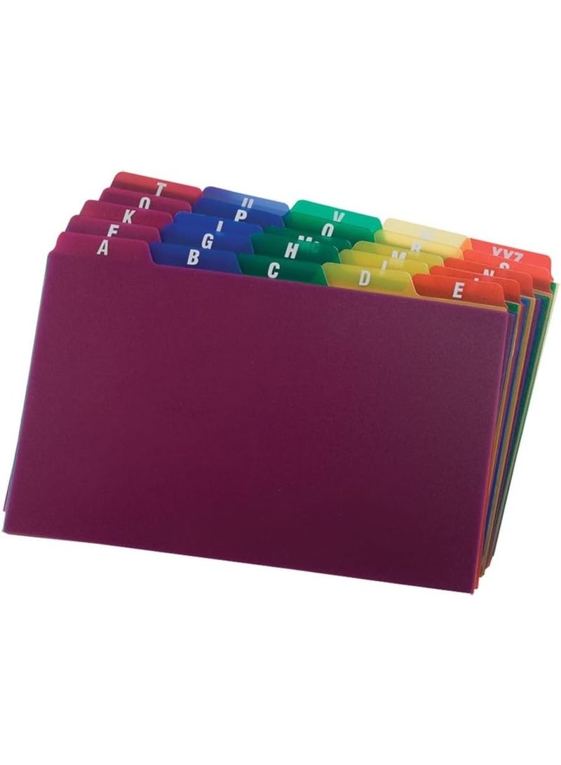 Oxford Oxford Poly Index Card Guides, Alphabetical, A-Z, Assorted Colors, 5" x 8" Size, 25 Guides per Set (73155) - Image 3